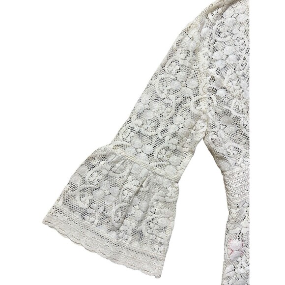 Bandolino Lace Crotchet Cardigan Sweater Romantic Preppy Sz 8 - Picture 11 of 16